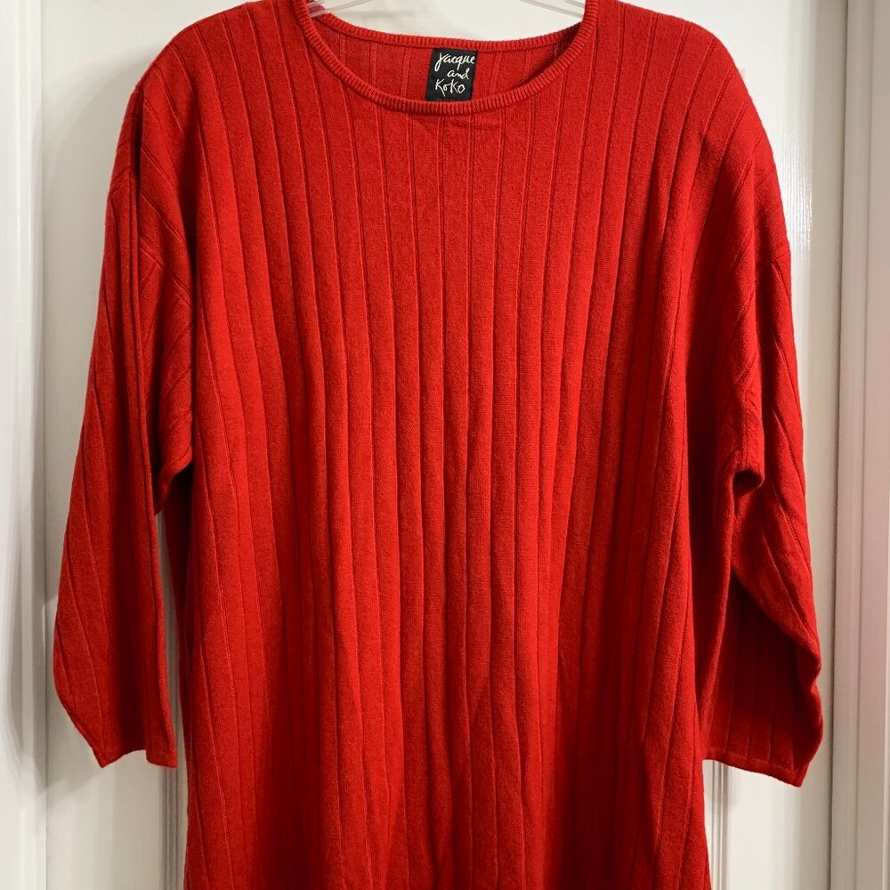 Jacque & KoKo Women's Long Red Sweater Size 18/20